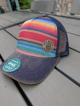 Load image into Gallery viewer, Distressed Striped Patch Logo Hat
