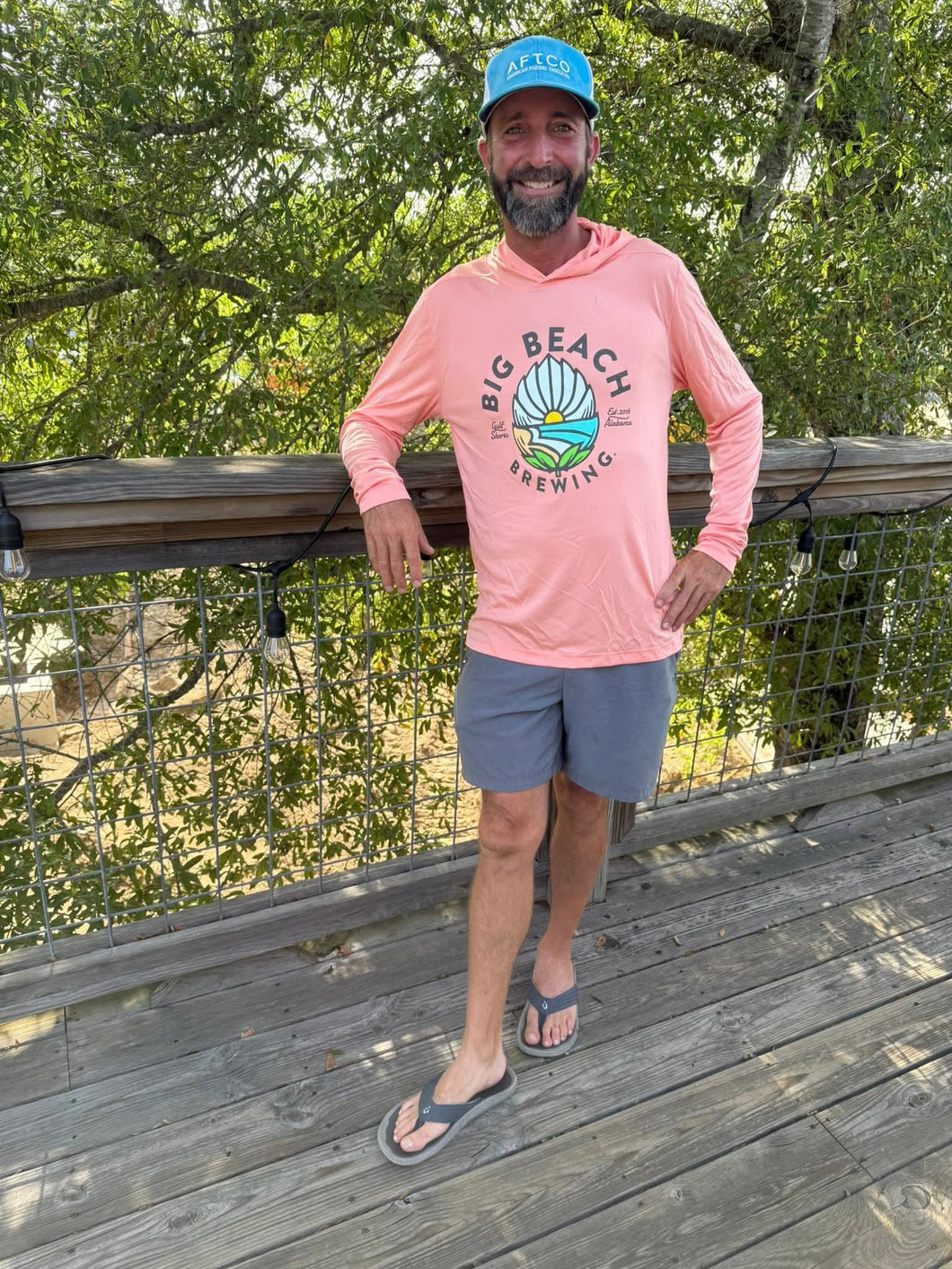 Big Beach Brewing Long Sleeve SPF Shirt-Coral