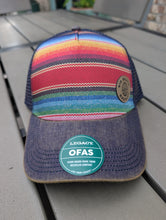 Load image into Gallery viewer, Distressed Striped Patch Logo Hat

